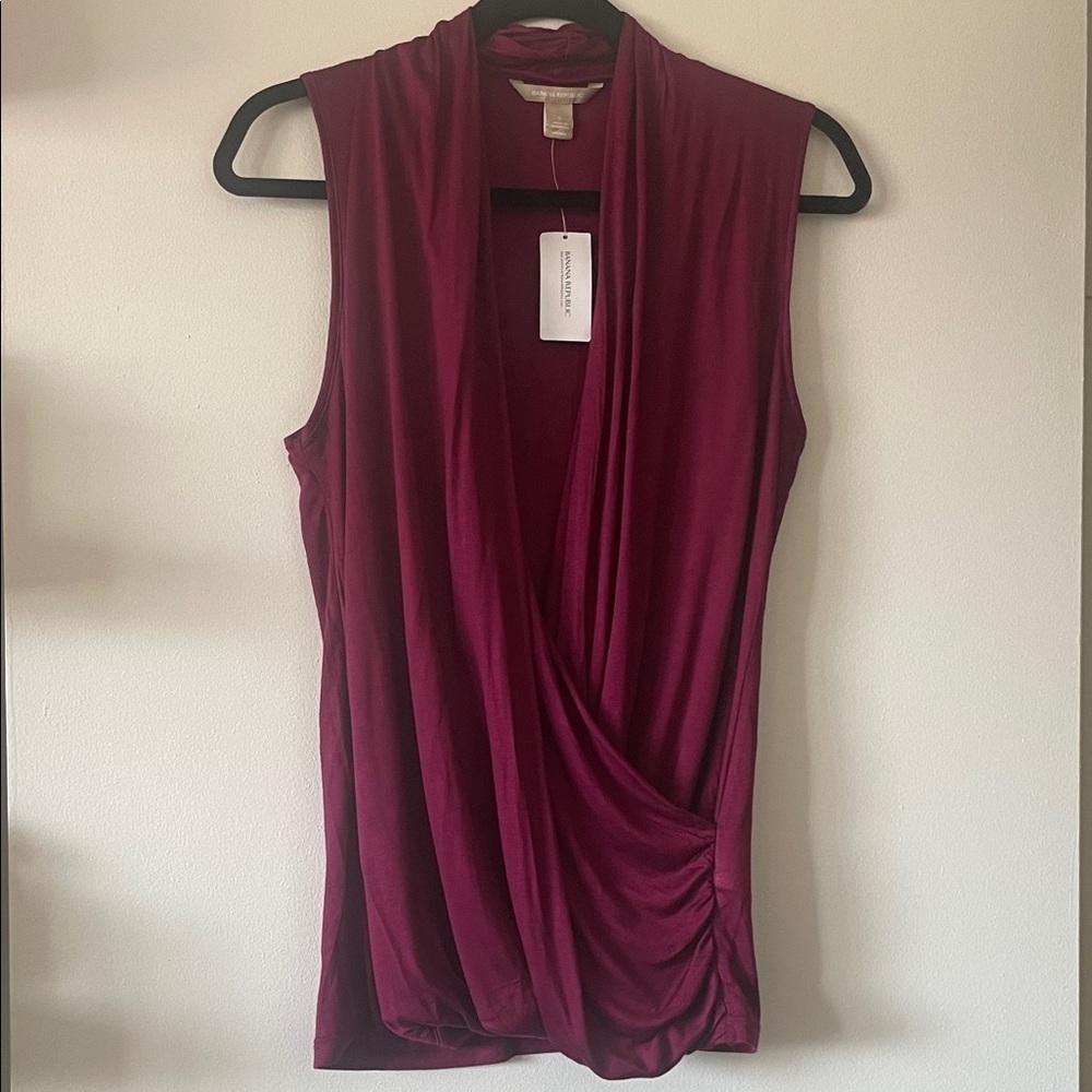 Banana Republic|Deep berry|Draped Wrap Blouse|Small|GUC